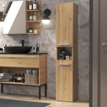 Shannan Nel III fürdőszoba szekrény, 31x174x30 cm, tölgy kép