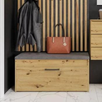 Shannan Parma cipőtároló pad, 100x49x35 cm, tölgy kép