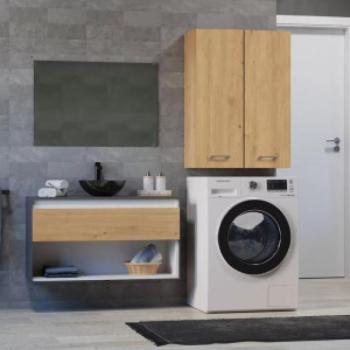 Shannan Pola mini DD felső fürdőszoba szekrény, 64x90x30 cm, tölgy kép