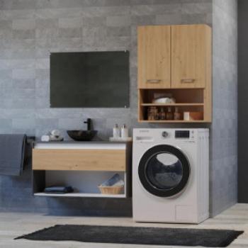 Shannan Pola mini DK felső fürdőszoba szekrény, 64x90x30 cm, tölgy kép