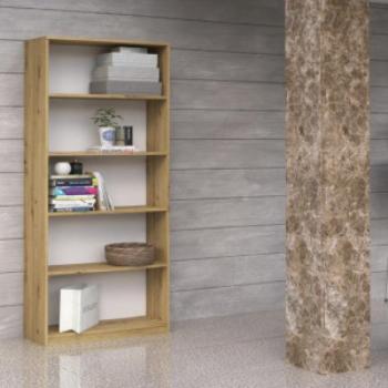 Shannan R80 polcos szekrény, 80x182x30 cm, tölgy kép