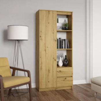 Shannan RS-80 Bily gardróbszekrény, 80x180x35 cm, tölgy kép