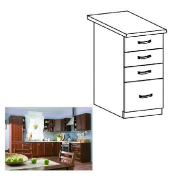 SICILIA barna mdf fiókos alsó konyhaszekrény 40cm kép