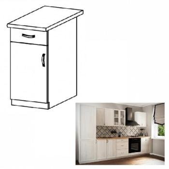 SICILIA fehér mdf alsó konyhaszekrény fiókkal balos 40cm kép