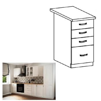 SICILIA fehér mdf fiókos alsó konyhaszekrény 40cm kép
