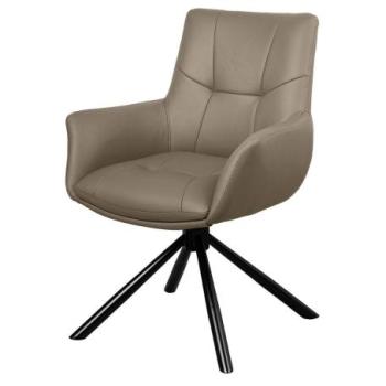 SIGNATURE taupe bőr forgószék kép