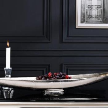 SILVER LEAF ezüst alumínium dísztál 80cm kép