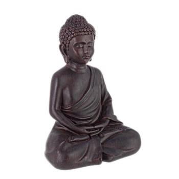 SITTING BUDDHA fekete műgyanta dísztárgy kép