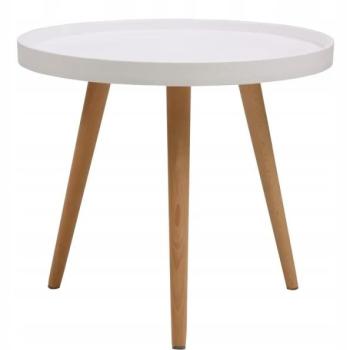 Skandináv dohányzóasztal 50 cm - fehér kép