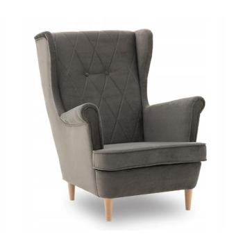 Skandináv füles fotel - szürke kép