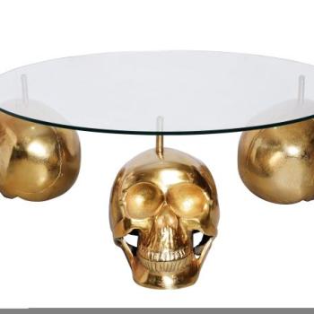 SKULL arany alumínium dohányzóasztal 90cm kép