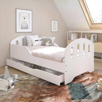 SMILE Gyerekágy matraccal és ágyneműtartóval 160 x 80 cm fehér kép