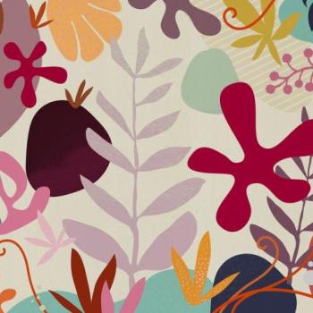 Sokszínű korallmintás tapéta, 350x250 cm, piros - lila - narancssárga - CODILLE kép