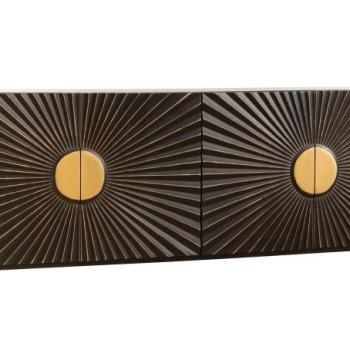 SOLARIS fekete mangó arany tálalószekrény 3 ajtós kép