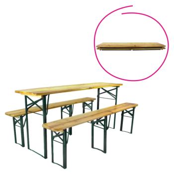 Sörpad garnitúra 1+2, fa/fém, természetes/sötétzöld, GANSO TYP 1 kép