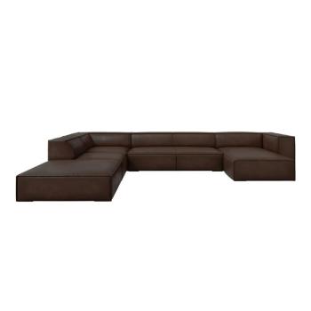 Sötétbarna bőr sarokkanapé (bal oldali) Madame – Windsor & Co Sofas kép