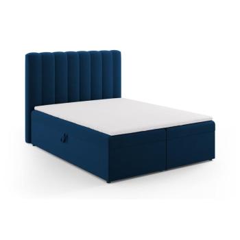 Sötétkék boxspring ágy tárolóhellyel 160x200 cm Gina – Milo Casa kép