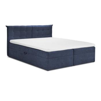 Sötétkék boxspring ágy tárolóhellyel 180x200 cm Echaveria – Mazzini Beds kép