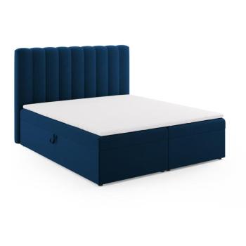 Sötétkék boxspring ágy tárolóhellyel 180x200 cm Gina – Milo Casa kép