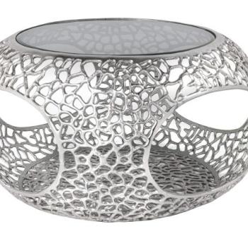 SPIN fekete edzett üveg dohányzóasztal 40cm kép