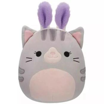 Squishmallows 20 cm - Tally a szürke cirmos cica nyuszi fülekkel kép