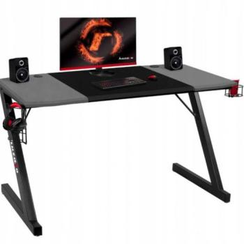 Stabil fekete-szürke gamer asztal diákszobába kép
