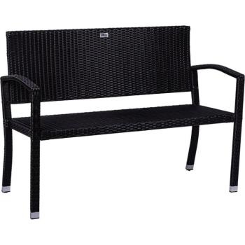 STILISTA Kerti polyrattan pad 122 x 52 cm fekete kép