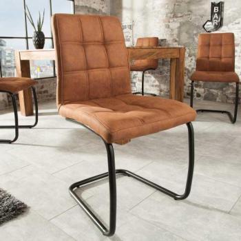 Stílusos szánkótalpas szék Moderna, világos barna kép