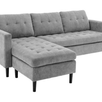 STOCKHOLM szürke szövet sarokkanapé 3-személyes kép