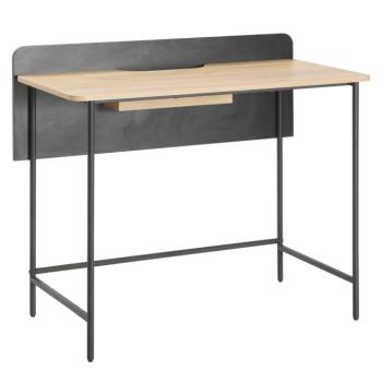 Számítógépasztal, tölgy/fekete, KOMPUS kép