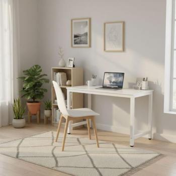 Számítógépes asztal 120 x 60 cm - íróasztal irodába és tanulószobába fehér kép