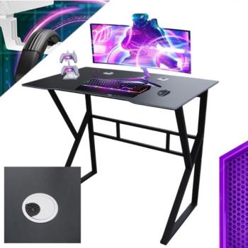 Számítógépes asztal fekete színben kép