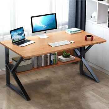 Számítógépes polcos asztal - barna kép