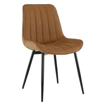 Szék, ekobőr barna camel/fekete, HAZAL kép