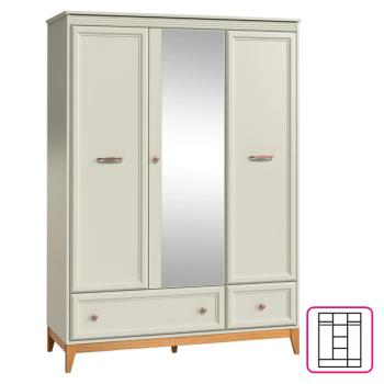 Szekrény, kasmír krém/tölgy, VENDY W-15 kép