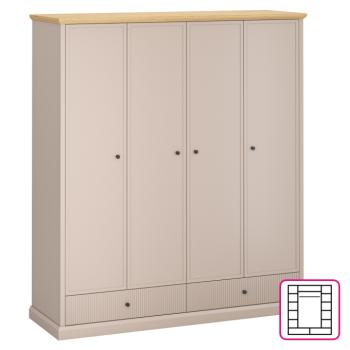 Szekrény, szürkésbarna Taupe/kő tölgy, IDOL 4D2S kép