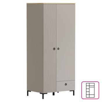 Szekrény, szürkésbarna Taupe/silverjack tölgy, DOMCA 2D1S kép