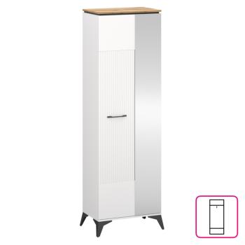 Szekrény tükörrel, fehér/evoke tölgy, VELIS 1D/40 kép