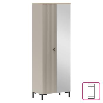 Szekrény tükörrel, szürkésbarna Taupe/silverjack tölgy, DOMCA 2D kép