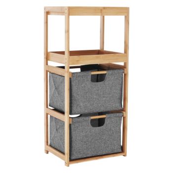 Szennyeskosár, natúr bambusz/szürke, KELANA kép