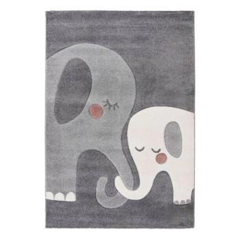 Szőnyeg, elefántokat ábrázol, ezüst - szürke, 160x230 cm - ELEFANTOU kép