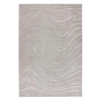 Szőnyeg, íves vonalakkal mintázott, ezüst - szürke, poliészter, 80x150 cm - MYRALIS kép
