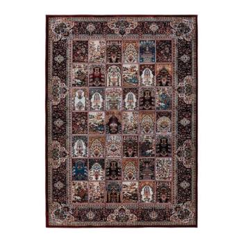 Szőnyeg, klasszikus, képekkel díszített, piros - fekete, poliészter, 160x230 cm - NUIT D'IVOIRE kép