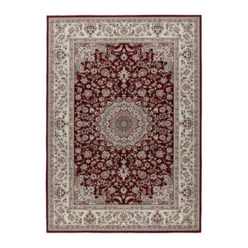 Szőnyeg, klasszikus, virág mintás, piros - fehér, poliészter, 80x150 cm - BOHEME ROYALE kép