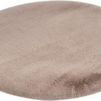 Szőnyeg, kör alakú, szőrme, világosbarna, poliészter, 160 cm - TOUDOU kép