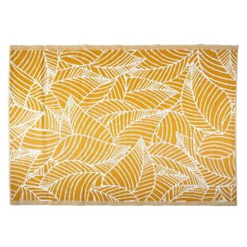 Szőnyeg, levélmintás, műanyag, aranysárga, 210 x 150 cm - PLAMETTES kép
