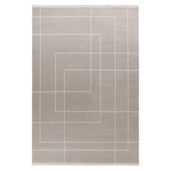 Szőnyeg, modern, vonalakkal díszített, ezüst, 80x150 cm - LA PLAINE kép