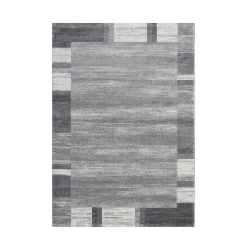 Szőnyeg, négyszögekkel mintázott, ezüst - szürke, 120x170 cm - VELORA kép