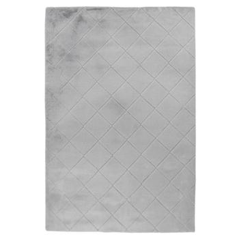 Szőnyeg, rombusz mintás, ezüst - szürke, poliészter, 200x290 cm - ELORIA kép