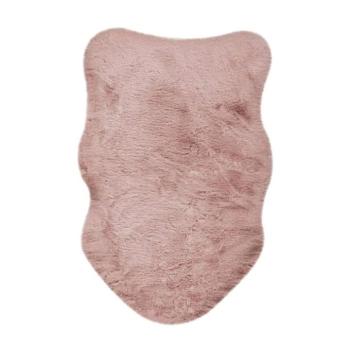 Szőnyeg, szabálytalan alakú, púderrózsaszín, poliészter, 90x60 cm - LA BEBETE kép